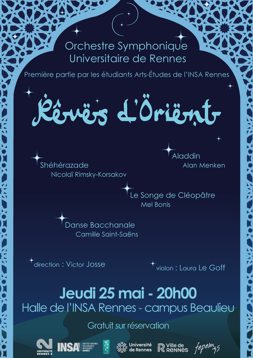 Affiche concert Rêve d'Orient INSA 25 mai 20h