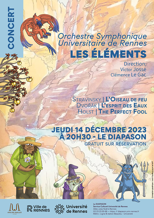 Affiche pour le concert "Les éléments" au Diapason le 14 décembre 2023